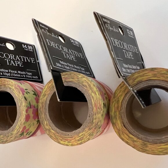 Washi Decorative Tape Bundle Decorative Craft Supply Floral Stripe Pattern 6 TL - Picture 2 of 5